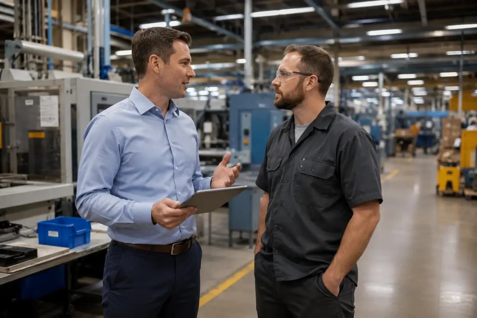 Weiders Hardware business solutions representative meeting with a commercial customer