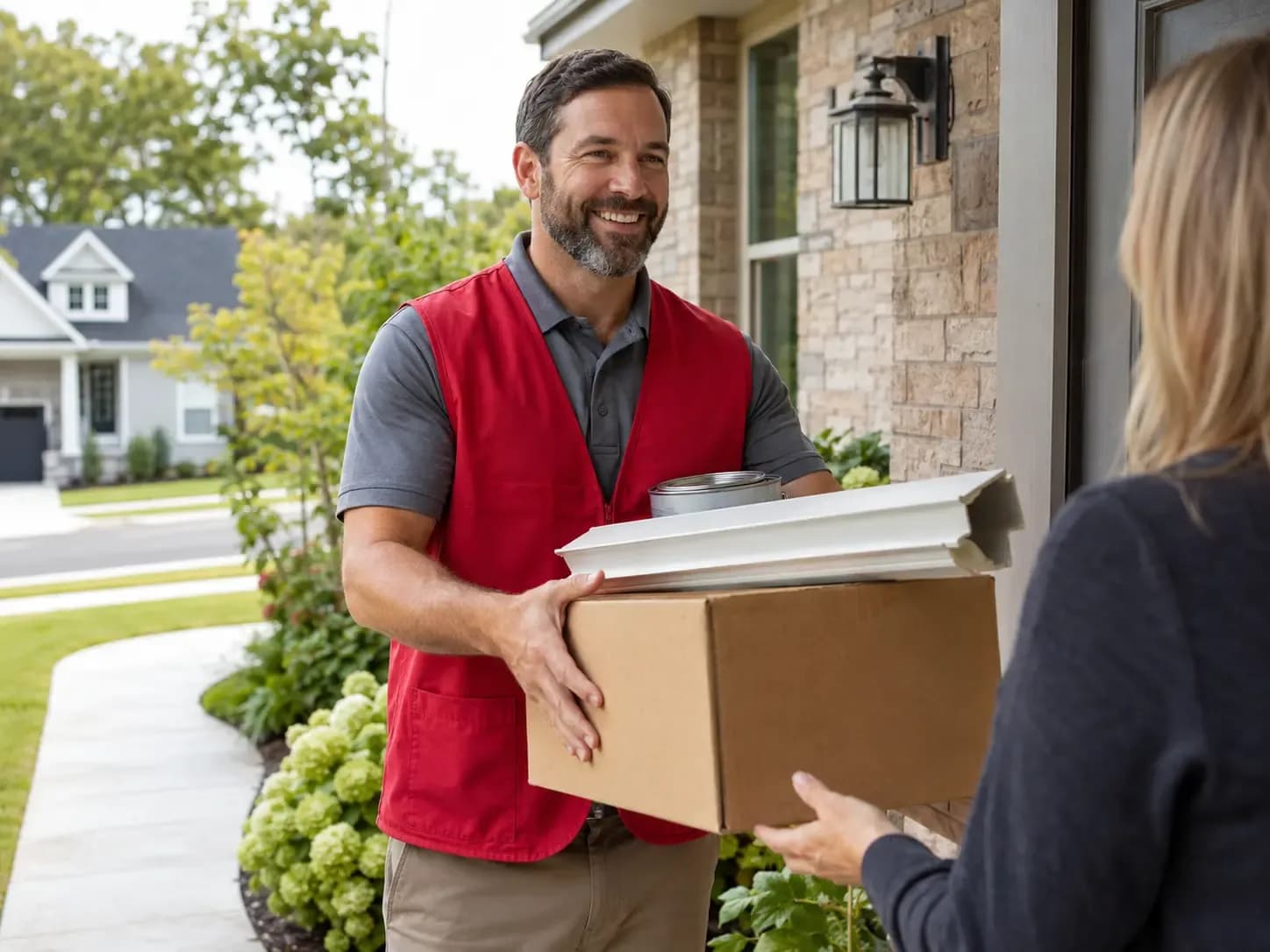 Weiders Hardware associate delivering a package to a customer's home