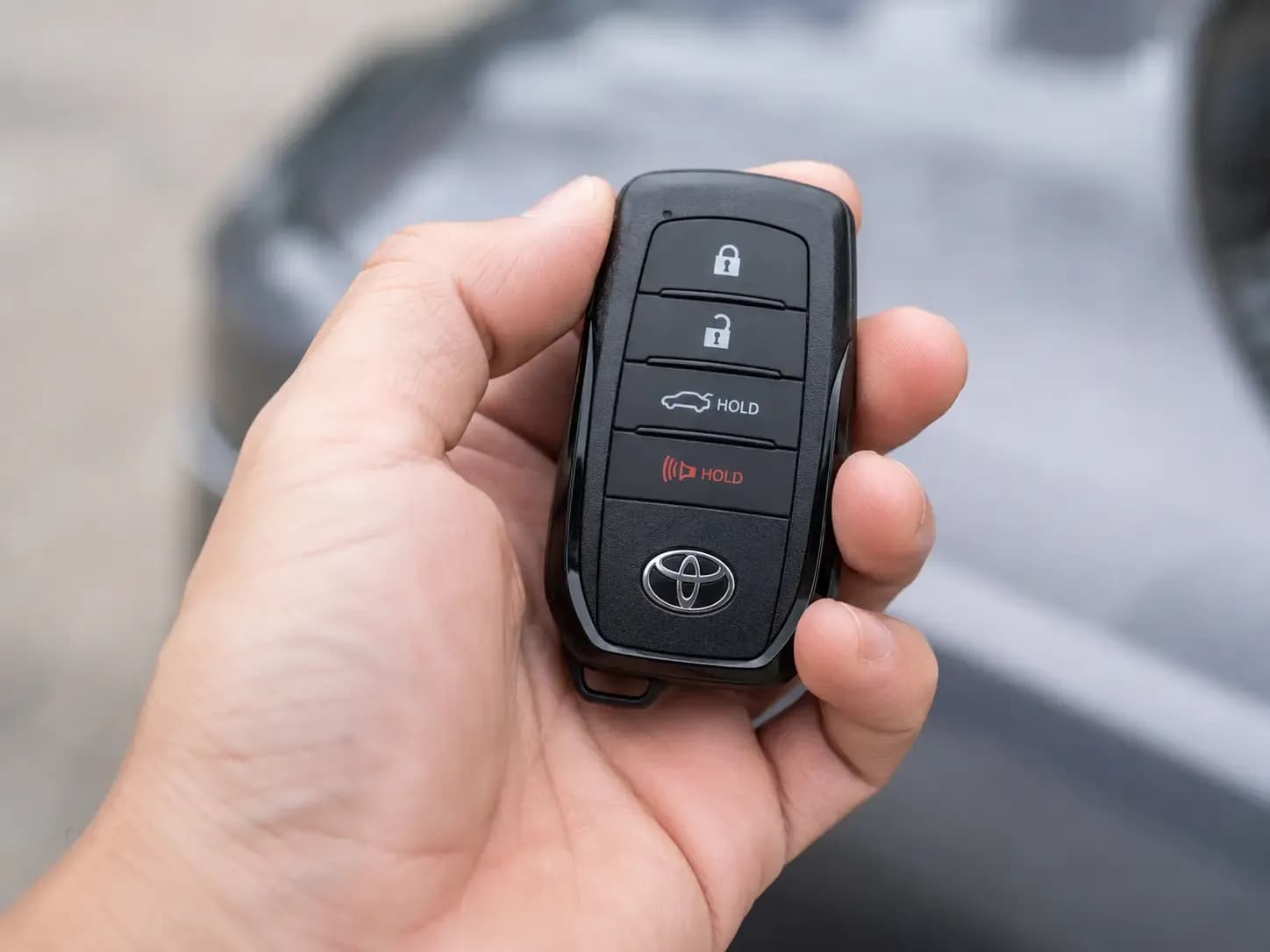 Toyota key fob for automotive key cutting and programming at Weiders Hardware