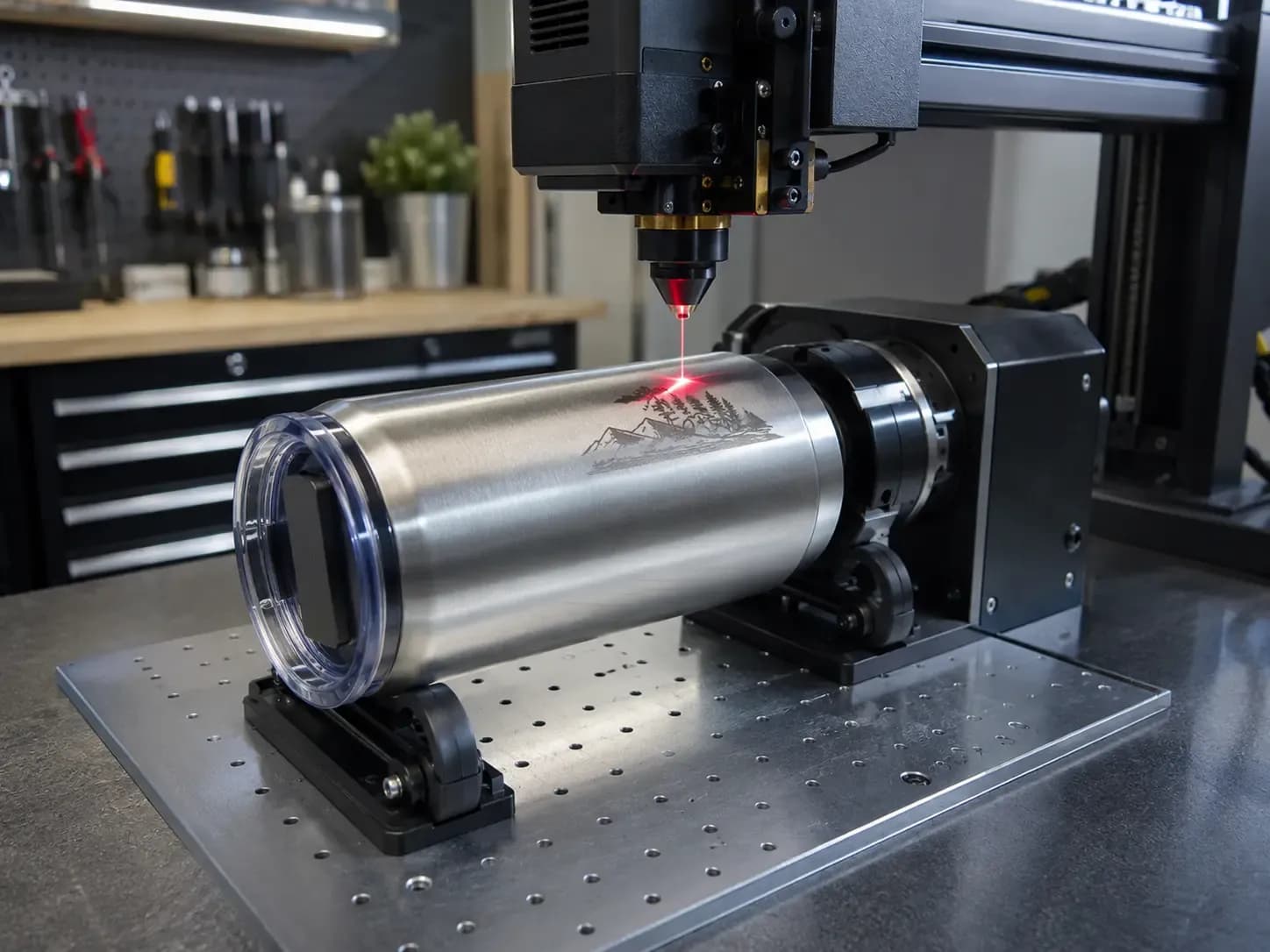 Laser engraving machine used for Weiders Hardware's personalization service