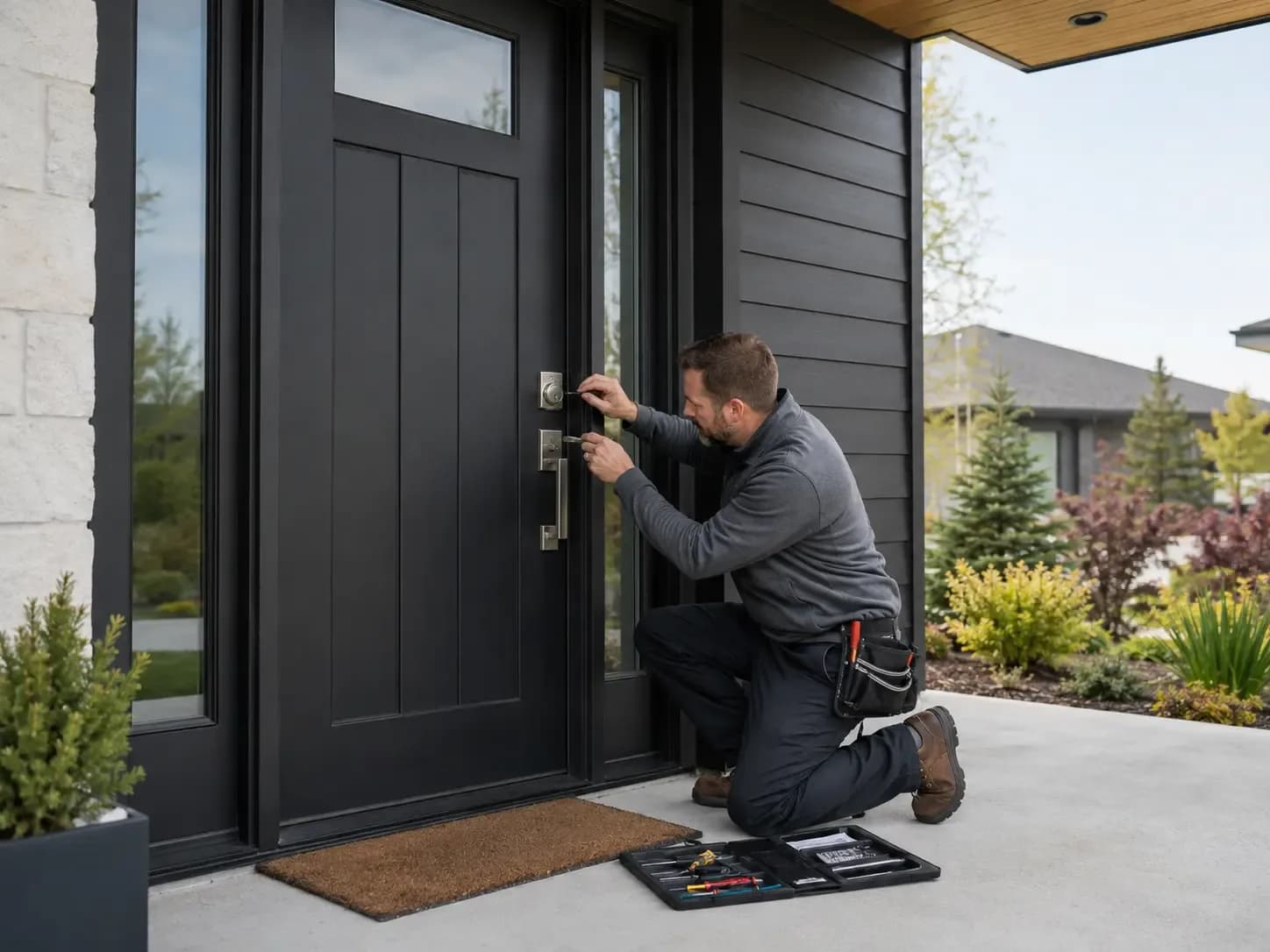 Weiders locksmith installinWeiders Hardware locksmith rekeying a front door lockg a door lock
